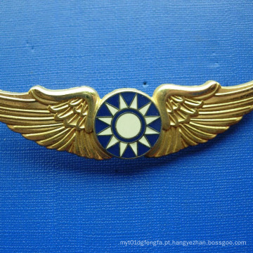 Emblema irregular da placa de ouro com chapeamento do logotipo colorido (GZHY-BADGE-022)